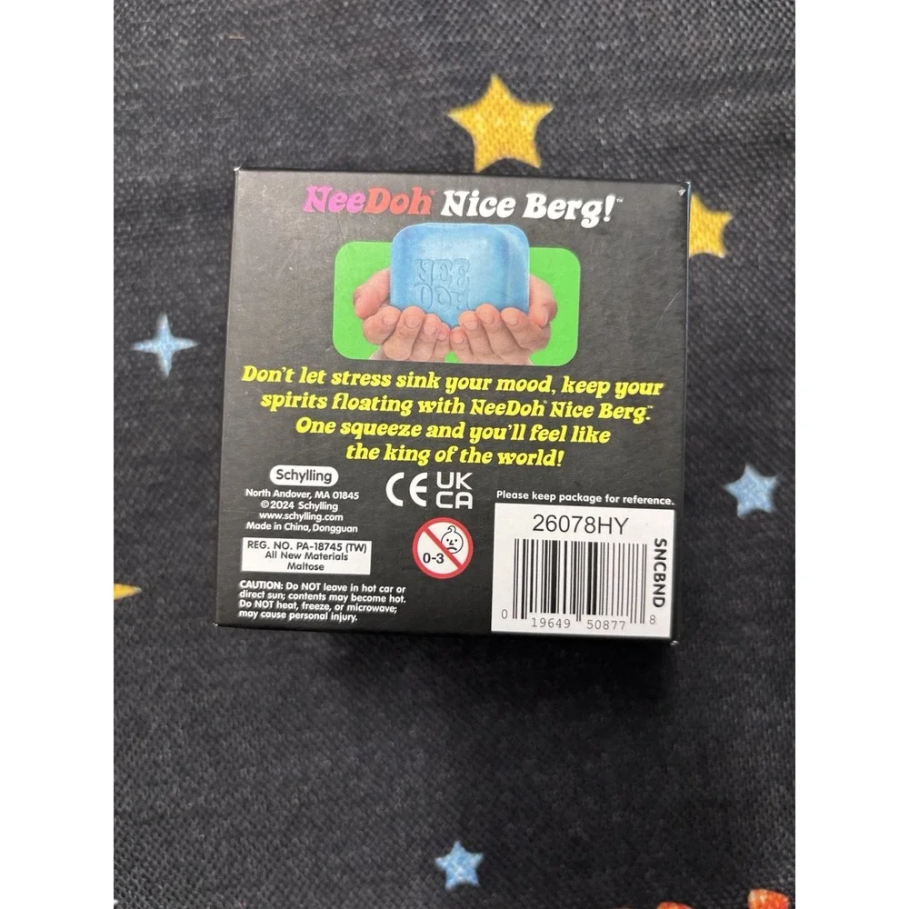 NeeDoh Nice Berg Blue XL Giant Nee Doh Niceberg Solid Squish Cube Brand New